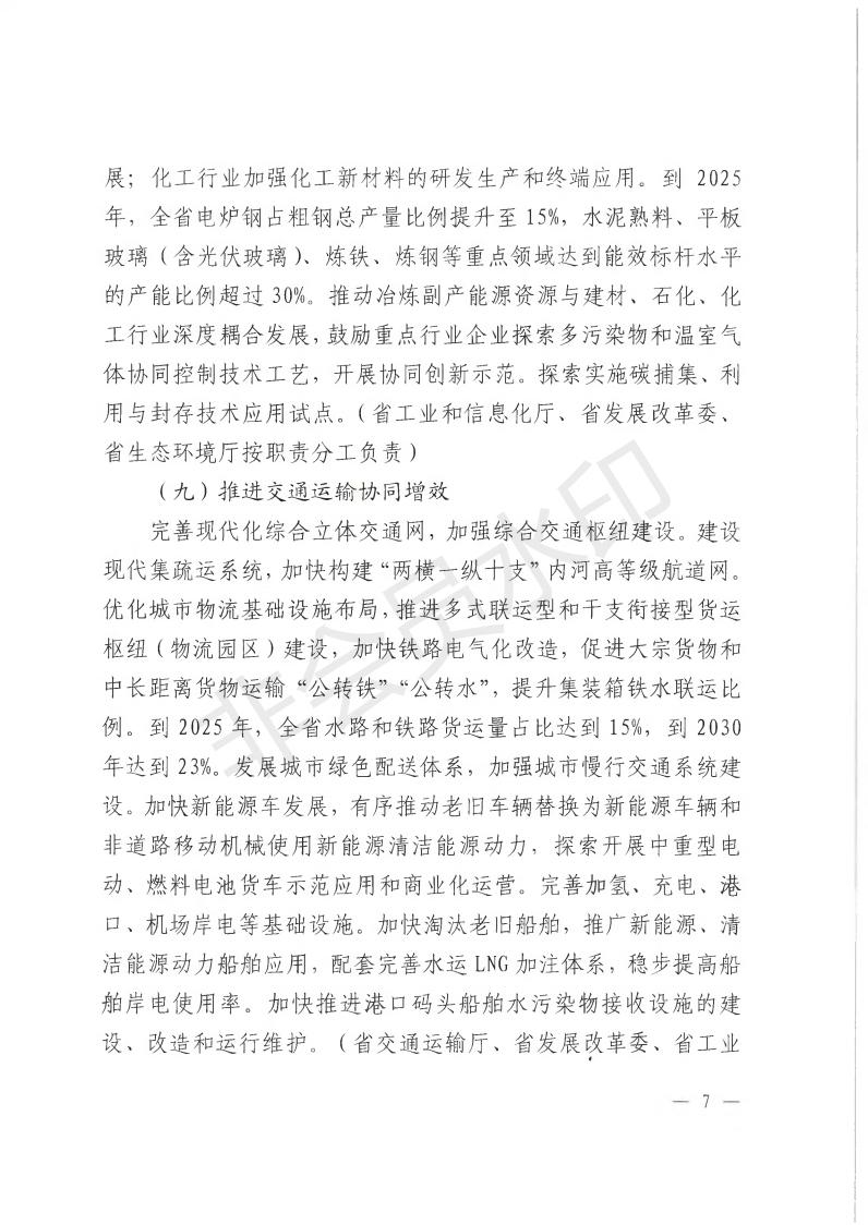 江西省七部门联合印发减污降碳协同增效实施方案