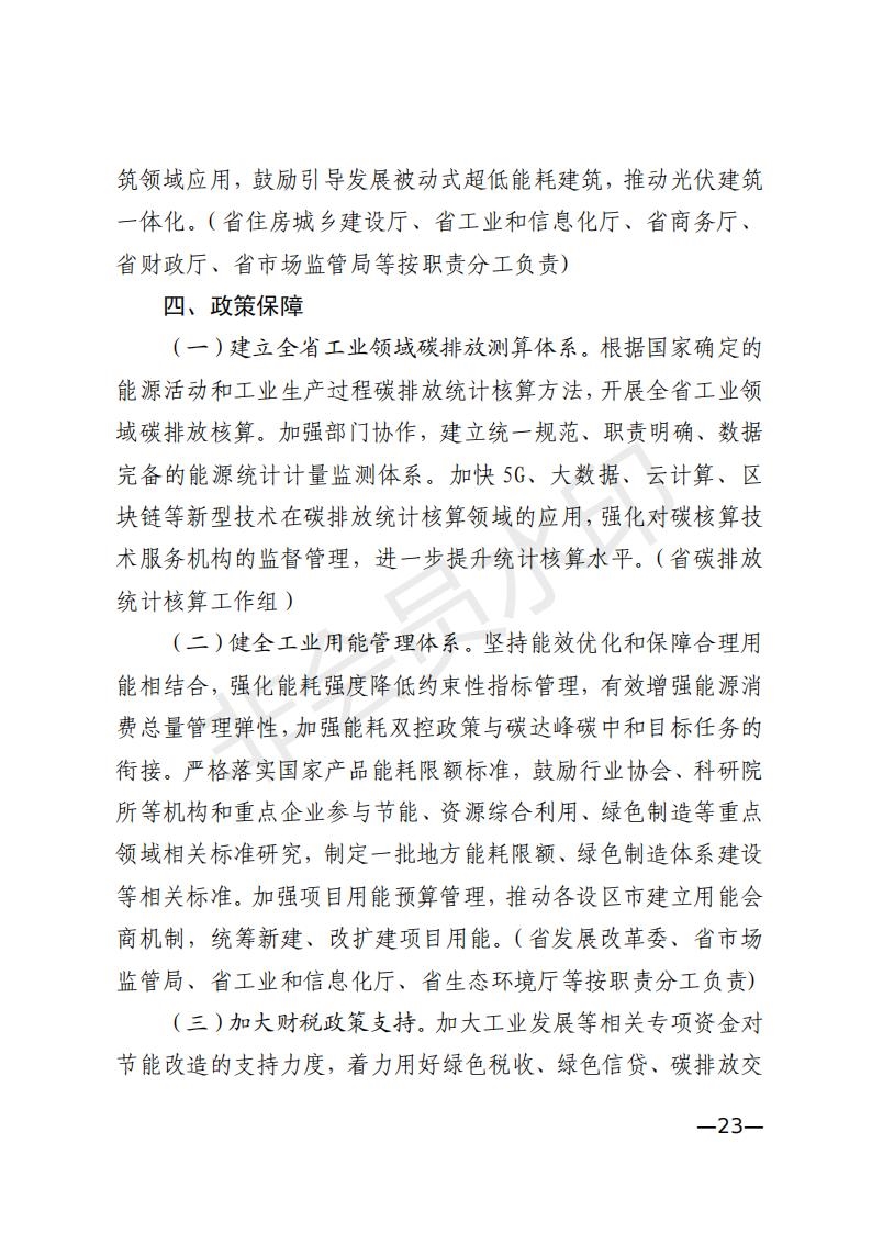 江西省工业领域碳达峰实施方案出炉！