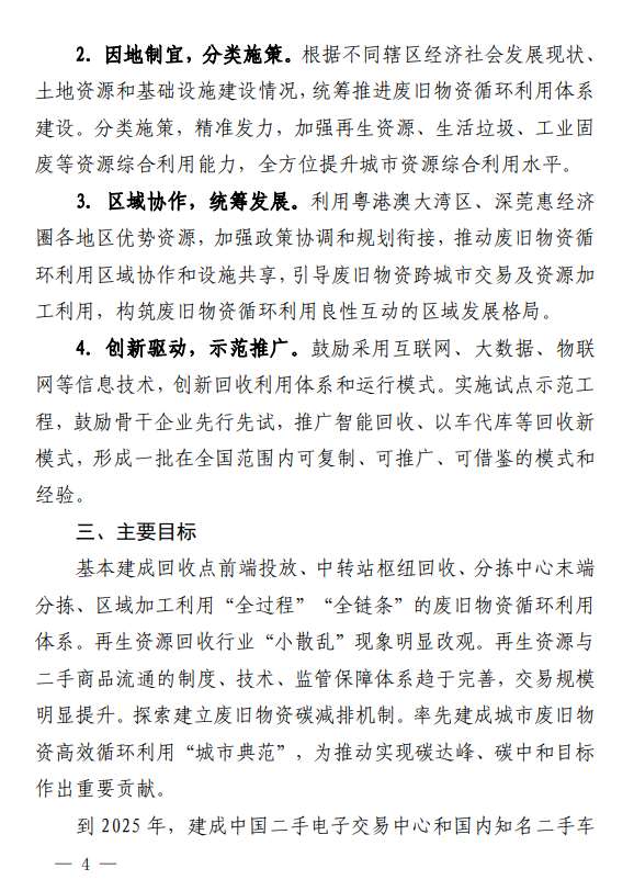 《深圳市废旧物资循环利用体系建设实施方案(2023—2025 年) 》印发