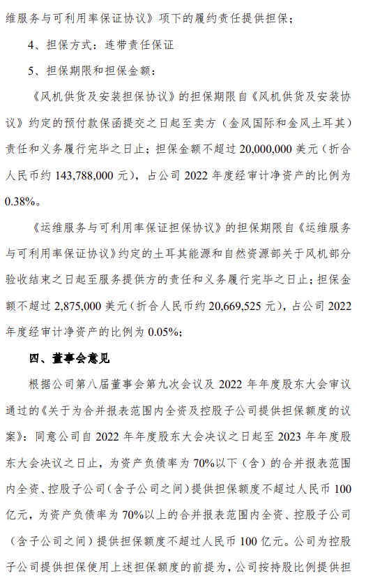 金风科技为旗下子公司作保开发海外风电项目