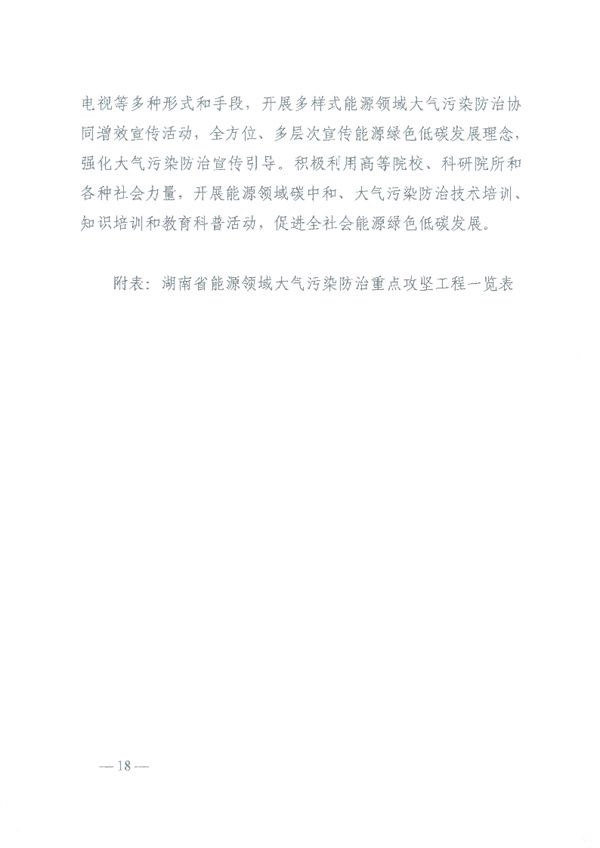 湖南省能源领域大气污染防治攻坚实施方案印发